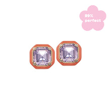 Load image into Gallery viewer, CANDY OCTAGON EARRINGS IN JAPANESE ORANGE - 99% PERFECT