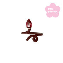 Load image into Gallery viewer, BABY VINE TENDRIL RING IN CHERRY CHOCOLATE WITH DROP CUT GARNET - 99% PERFECT