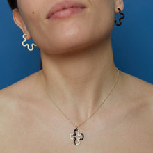 Load image into Gallery viewer, B DUO NECKLACE IN PANNA AND CHOCOLATE