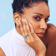 Load image into Gallery viewer, TOTALLY AWESOME SQUIGGLE RING IN TURQUOISE