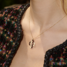 Load image into Gallery viewer, B DUO NECKLACE IN PANNA AND CHOCOLATE