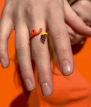 Load image into Gallery viewer, B VINE RING IN YELLOW AND ORANGE