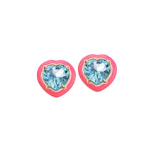 Load image into Gallery viewer, CANDY HEART EARRINGS IN HOT PINK