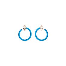 Load image into Gallery viewer, SMALL TENDRIL CIRCLE EARRINGS IN TURQUOISE