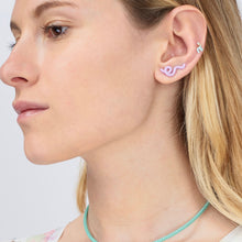 Load image into Gallery viewer, SHORT WAVE EARRINGS ~ IN WISTERIA
