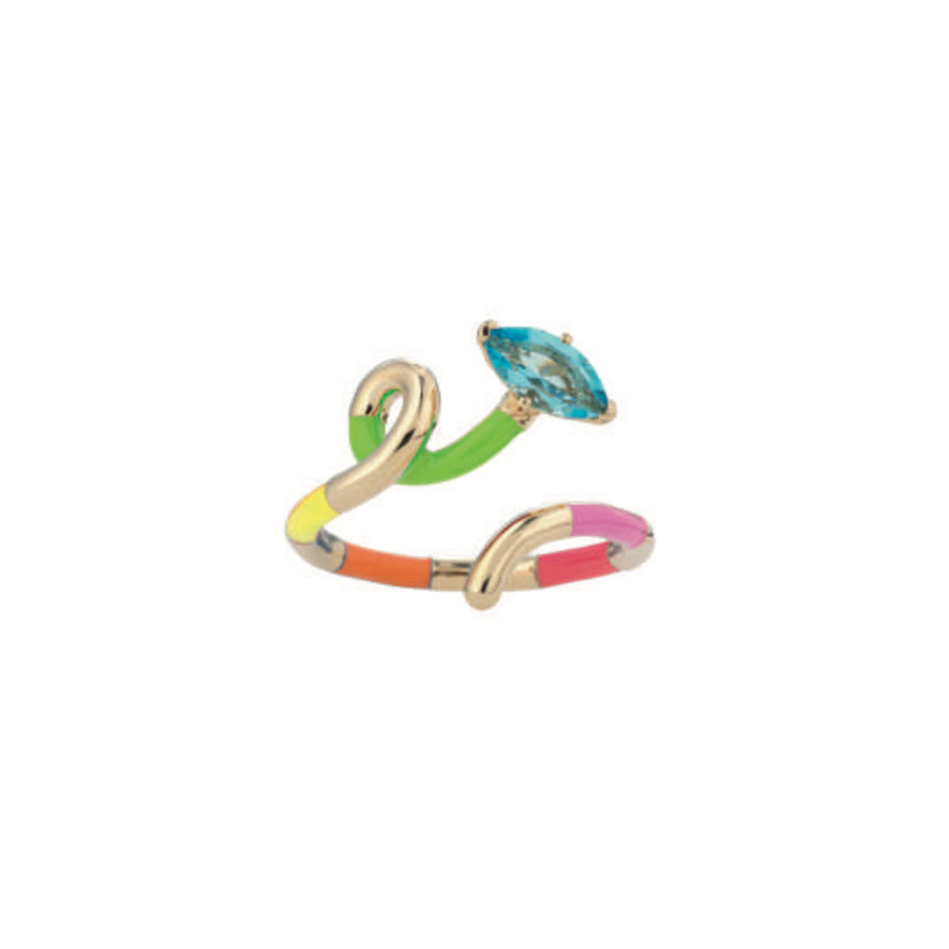 B MULTICOLOUR RING WITH TOPAZ