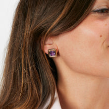 Load image into Gallery viewer, CANDY SQUARE EARRINGS ~ WITH AMETHYST
