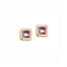 Load image into Gallery viewer, CANDY SQUARE EARRINGS ~ WITH AMETHYST
