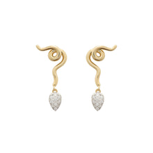Load image into Gallery viewer, VINE PAVÈ' EARRINGS ~ IN DROP SHAPE
