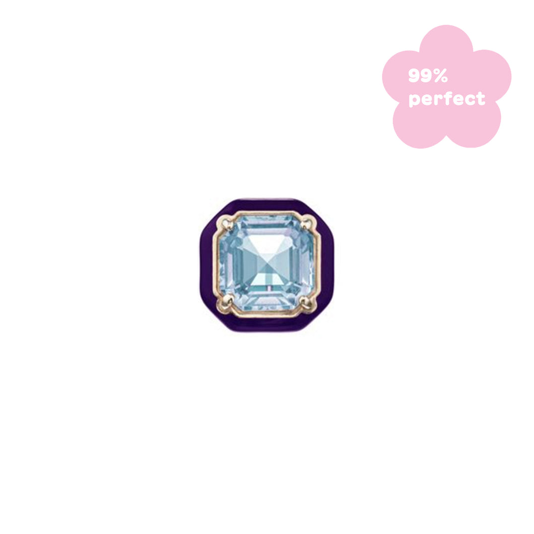 CANDY OCTAGON SINGLE EARRING IN DEEP PURPLE - 99% PERFECT