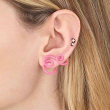 Load image into Gallery viewer, LONG WAVE EARRINGS IN AZALEA
