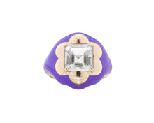 Load image into Gallery viewer, FLORAL DISCO SIGNET RING IN PURPLE
