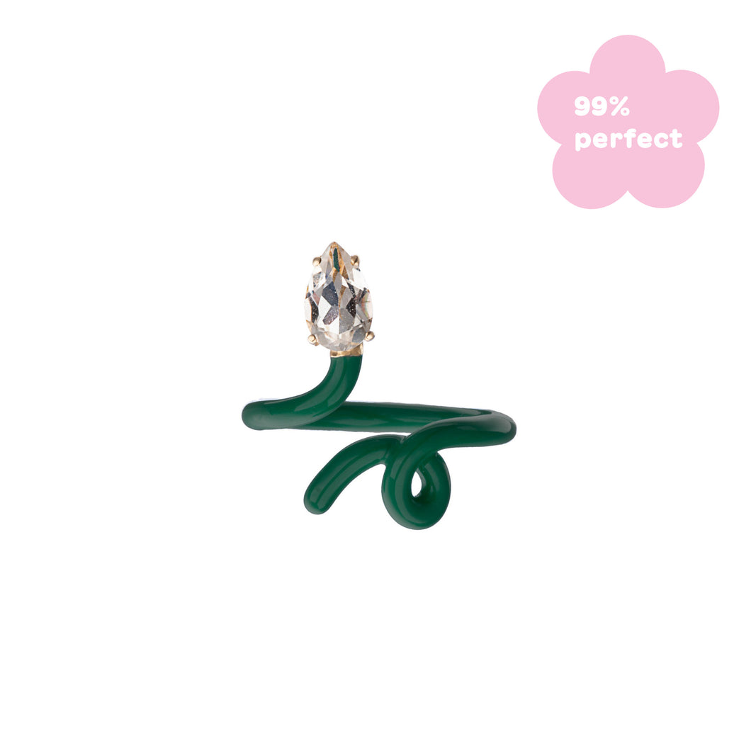 BABY VINE TENDRIL RING IN EMERALD GREEN - 99% PERFECT
