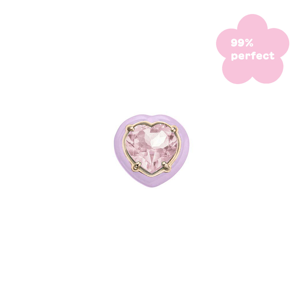 CANDY HEART SINLGE EARRING IN LAVENDER