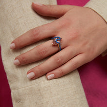 Load image into Gallery viewer, MATILDA RING IN COBALT WITH PINK TOURMALINE
