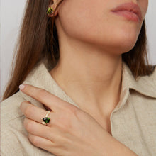 Load image into Gallery viewer, KIM RING IN PANNA WITH GREEN TOURMALINE
