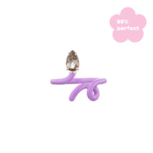 Load image into Gallery viewer, BABY VINE TENDRIL RING IN LAVENDER WITH DROP CUT SMOKY QUARTZ - 99% PERFECT
