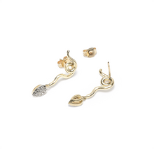Load image into Gallery viewer, VINE PAVÈ' EARRINGS ~ IN DROP SHAPE
