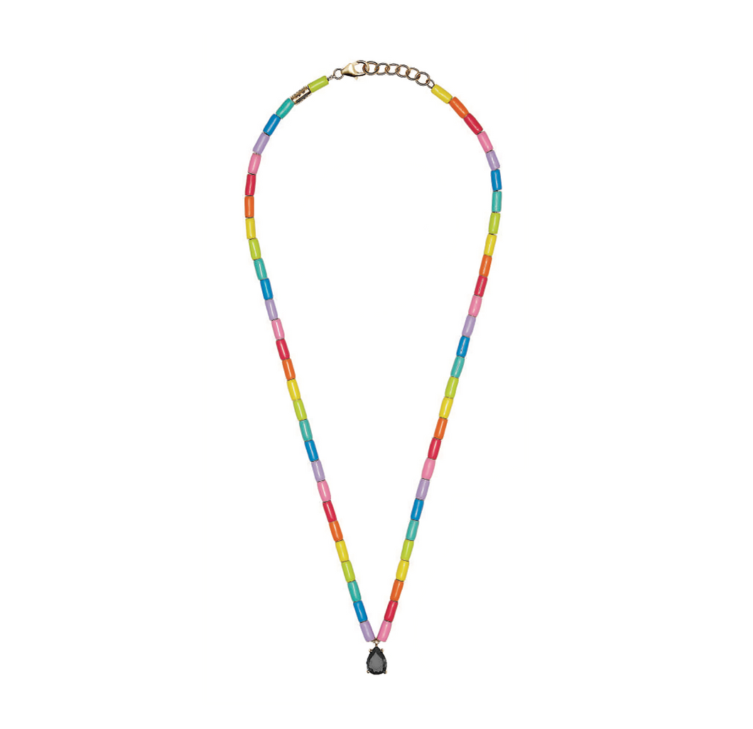 TUBINI NECKLACE WITH DROP CUT BLACK DIAMOND