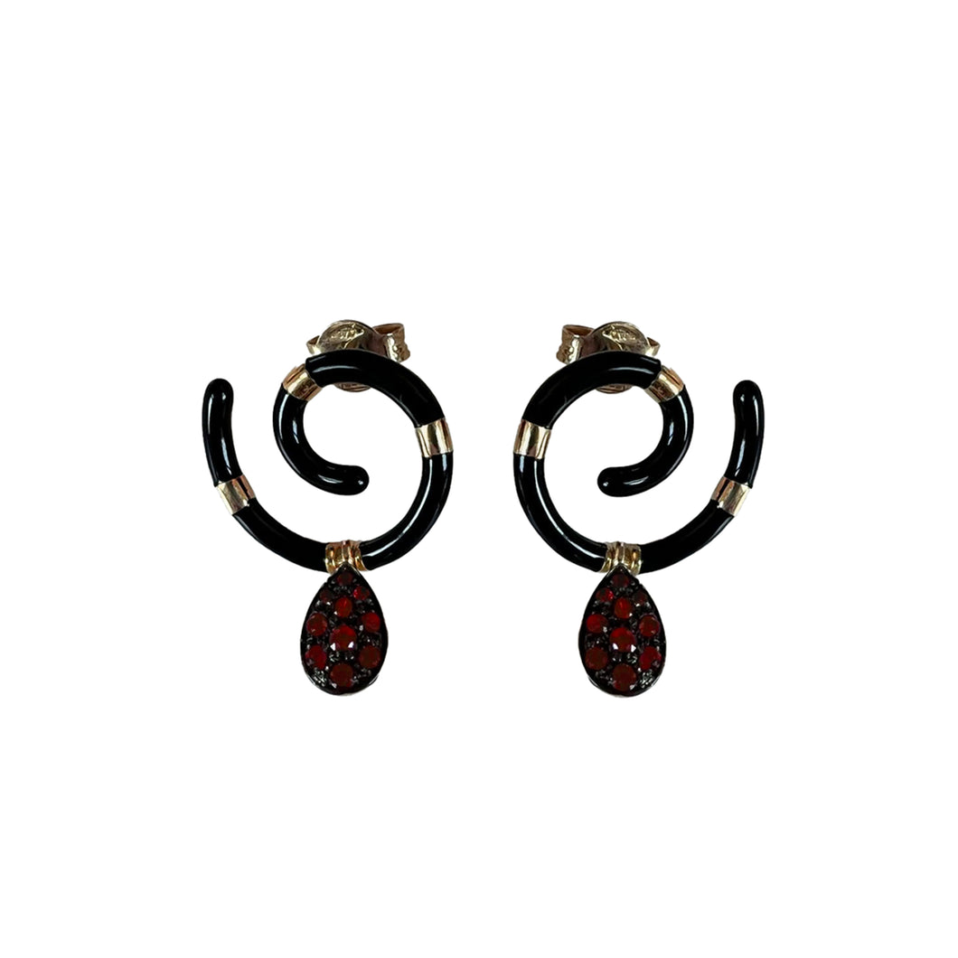SNAIL EARRINGS IN BLACK