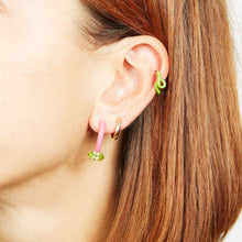 Load image into Gallery viewer, SINGLE LOOP EARRING IN PINK
