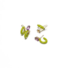 Load image into Gallery viewer, DOUBLE LOOP EARRINGS IN PISTACCHIO
