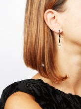 Load image into Gallery viewer, OVAL VINE PENDANT EARRINGS ~ IN BLACK
