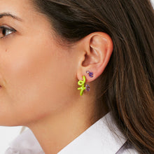 Load image into Gallery viewer, BABY VINE EARRINGS ~ IN LIME GREEN
