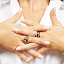 Load image into Gallery viewer, MINI LOOP RING IN BLACK WITH DIAMONDS
