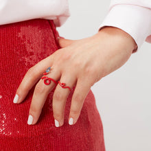 Load image into Gallery viewer, WAVE STACKING RING ~ IN RED
