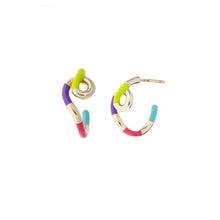 Load image into Gallery viewer, MULTI FREQUENCY EARRINGS IN GREEN PURPLES
