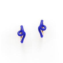 Load image into Gallery viewer, MINI LOOP HUGGIES EARRINGS ~ IN BLUE
