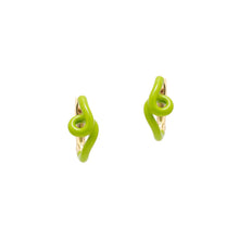 Load image into Gallery viewer, MINI LOOP HUGGIES EARRINGS IN PISTACCHIO
