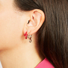 Load image into Gallery viewer, MINI LOOP HUGGIES EARRINGS ~ IN RED
