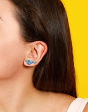 Load image into Gallery viewer, SHORT WAVE EARRINGS ~ IN TURQUOISE
