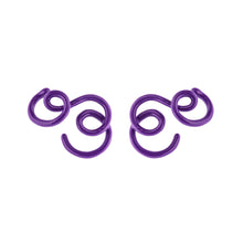 Load image into Gallery viewer, LONG WAVE EARRINGS IN PURPLE
