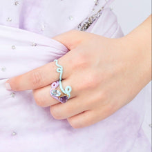 Load image into Gallery viewer, WAVE STACKING RING ~ IN BLUE IRIS
