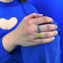 Load image into Gallery viewer, WAVE STACKING RING ~ IN BLUE
