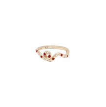 Load image into Gallery viewer, MINI LOOP RING IN RED WITH DIAMONDS
