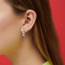 Load image into Gallery viewer, MARQUISE CUT VINE HOOPS IN BABY BLUE
