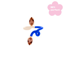 Load image into Gallery viewer, DOUBLE B VINE RING IN BLUE AND PANNA

