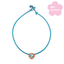 Load image into Gallery viewer, POP CHOKER WITH HEART IN CANDY SETTING IN JAPANESE ORANGE
