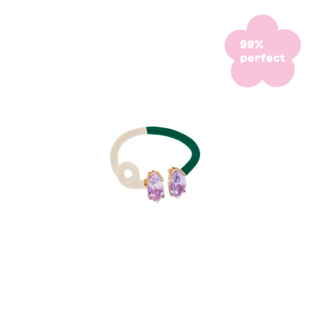 DOUBLE B VINE RING IN PANNA AND GREEN - 99% PERFECT