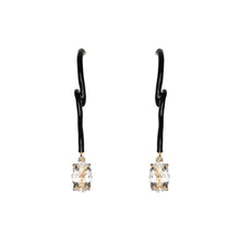 Load image into Gallery viewer, OVAL VINE PENDANT EARRINGS ~ IN BLACK
