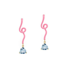 Load image into Gallery viewer, TRILLION VINE PENDANT EARRINGS ~ IN PINK
