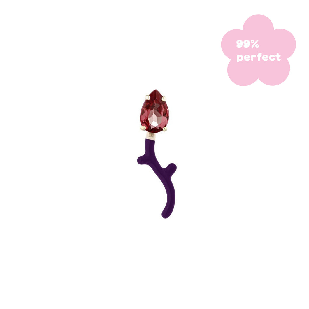 FOXY SINGLE EARRING IN DEEP PURPLE - 99% PERFECT