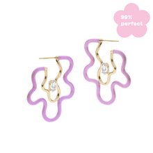Load image into Gallery viewer, FLOWER POWER HOOPS IN LAVENDER

