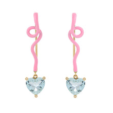 Load image into Gallery viewer, GWEN EARRINGS IN CANDY ROSE WITH AQUAMARINE
