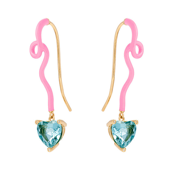 GWEN EARRINGS IN CANDY ROSE WITH AQUAMARINE