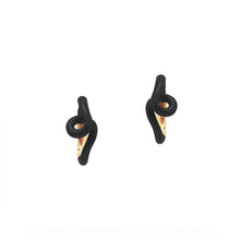 Load image into Gallery viewer, MINI LOOP HUGGIES EARRINGS ~ IN BLACK
